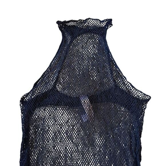 Savage x Fenty Womens One Size Mesh Lace Mock Neck Slip Lingerie Dress Black - Picture 2 of 11